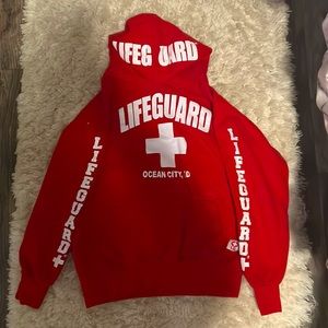 Red Ocean City, MD lifeguard hoodie